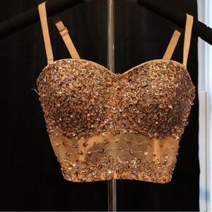 Windsor Gold Sequin Crop Top